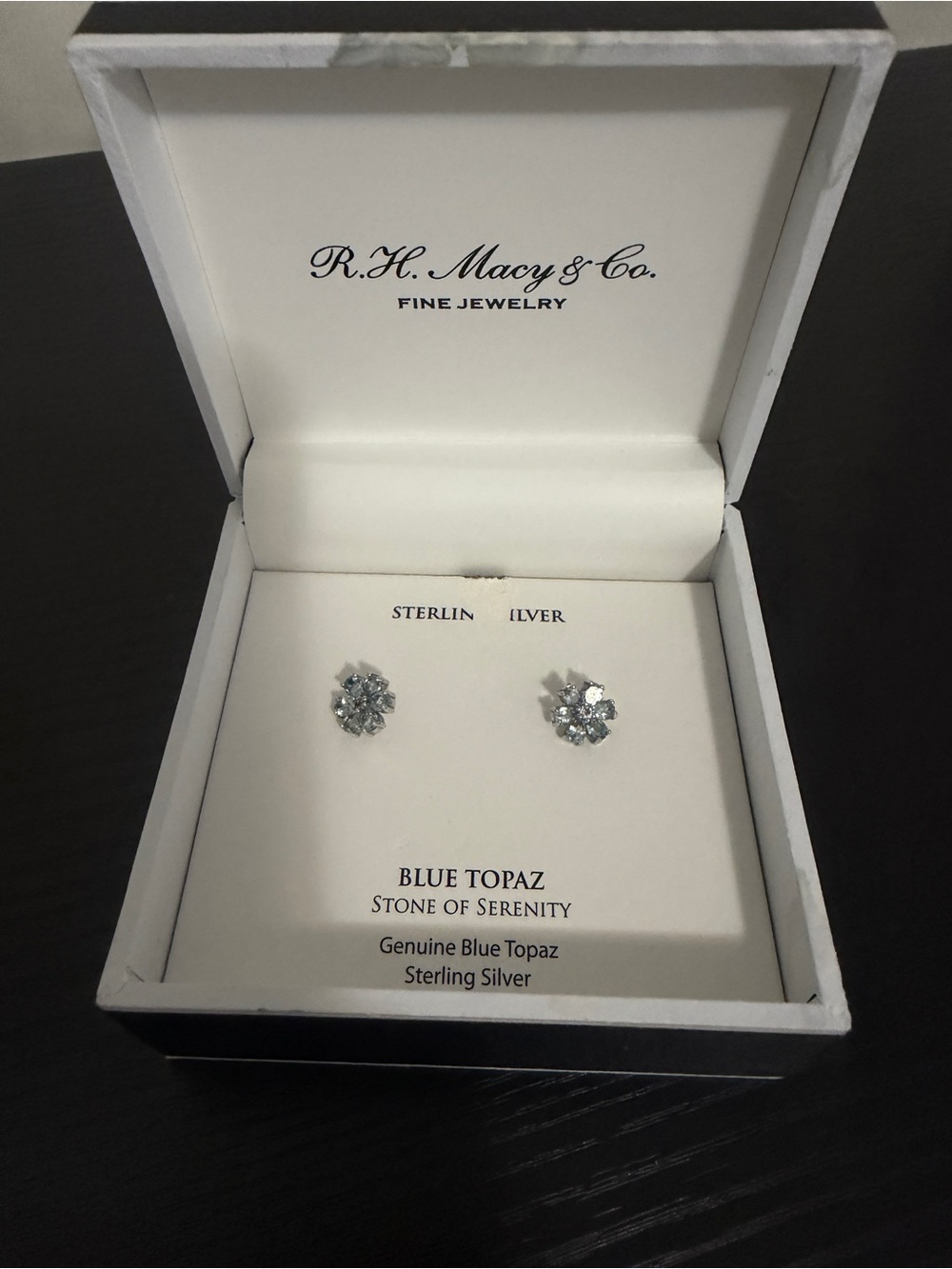 Sterling Silver Blue Topaz Stud Earrings